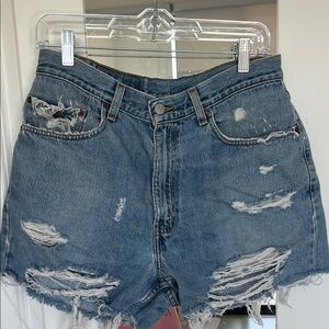 Levi's Baggy Distressed Jean Shorts